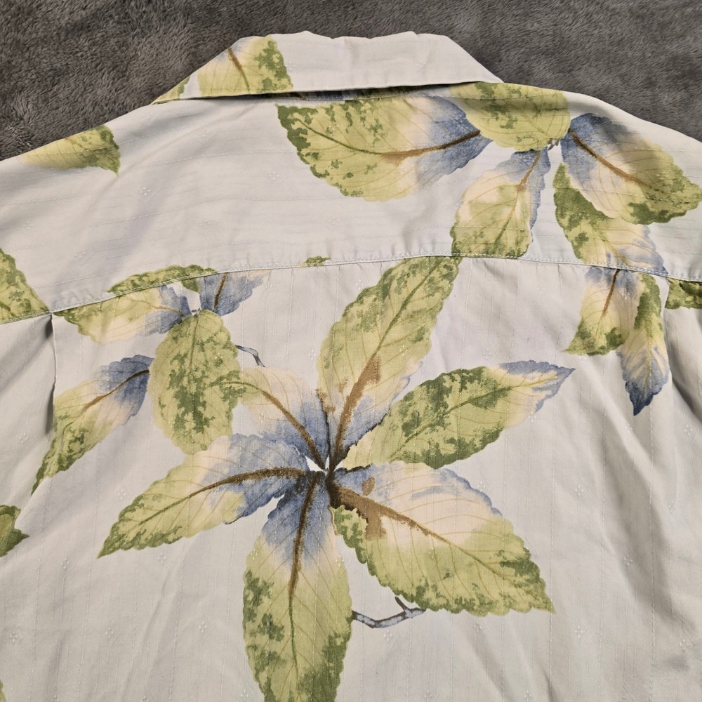 Tommy Bahama Shirt Men XL Tropical Blue Green Leaf Print Short Sleeve Vacation - Picture 10 of 16